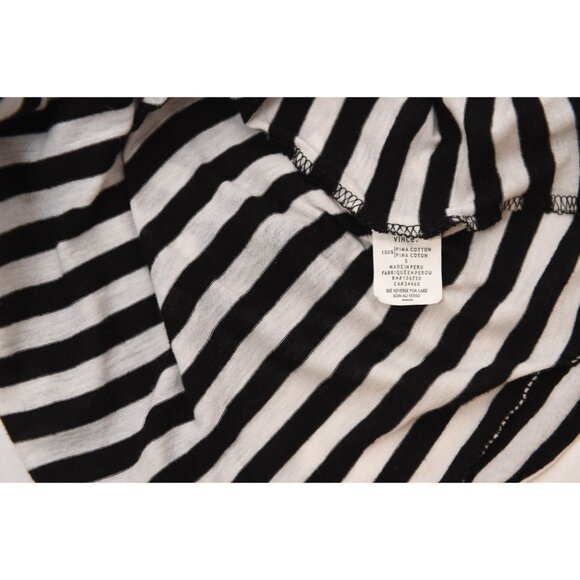 VINCE Tank Top Womens Size Small Black White Striped Pullover Sleeveless - Picture 9 of 9